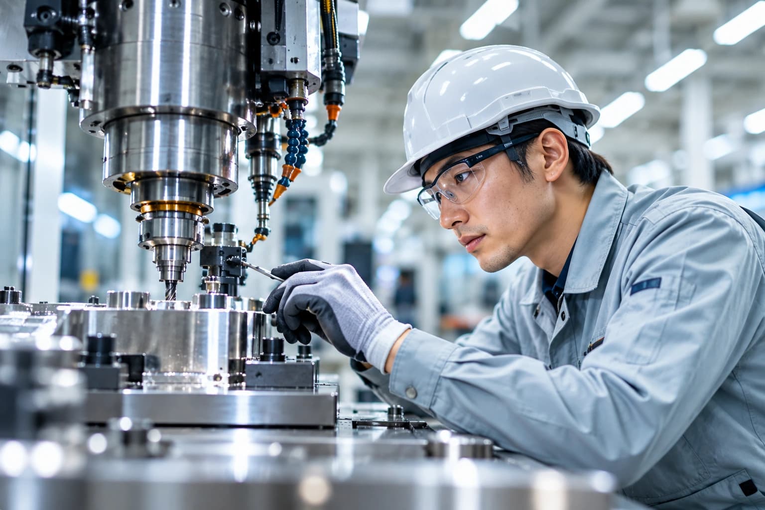 Kỹ thuật viên đang làm việc tại xưởng